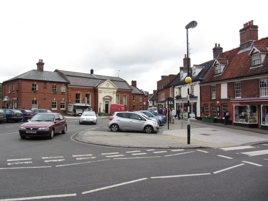Market Place, Aylsham. A band D home in the town pays £2,550.76 in 2026/27, the highest bill in Broadland